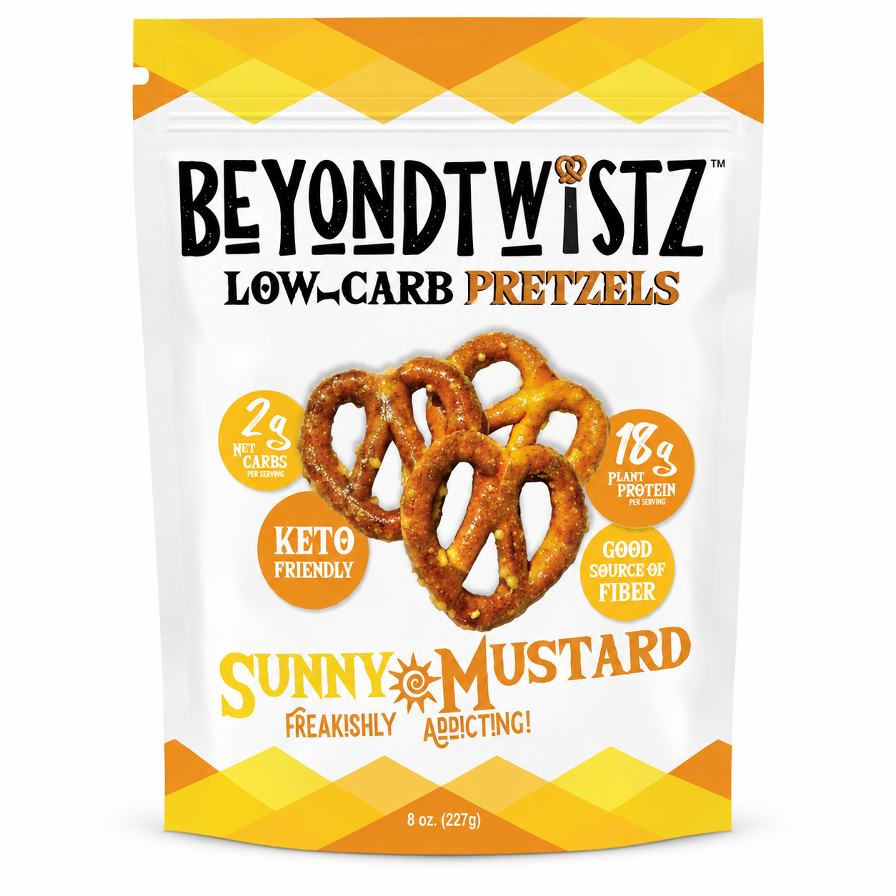 BeyondTwistz Sunny Mustard Pretzels packaging