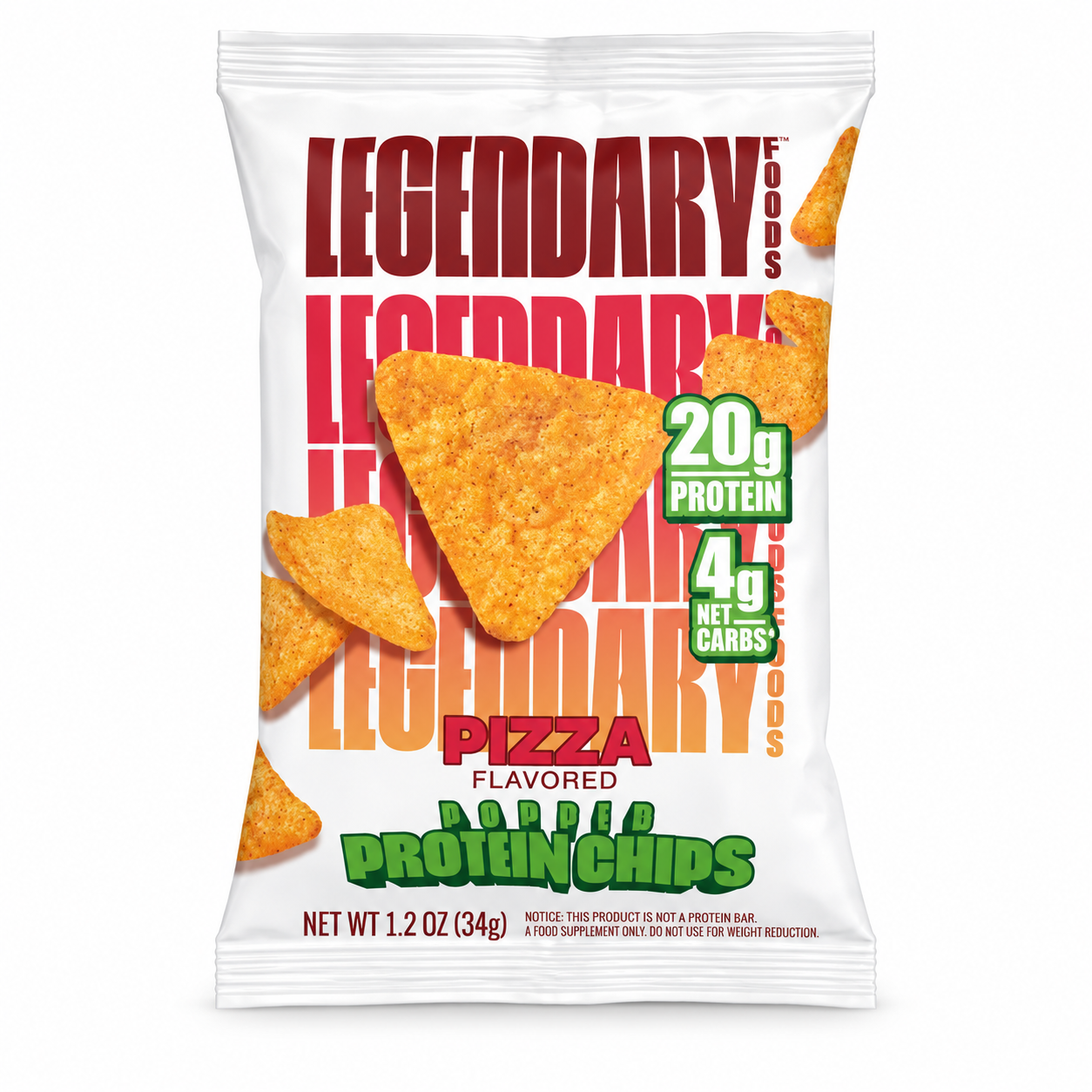 Legendary Foods Pizza Protein Chips packaging
