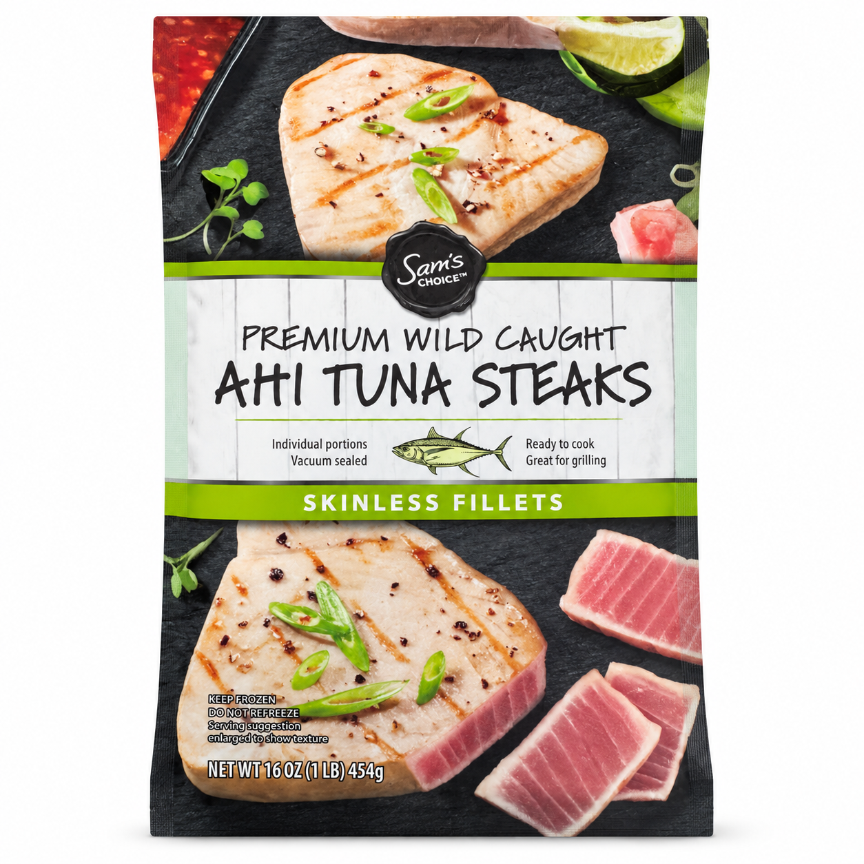 Sam’s Choice Ahi Tuna Steaks packaging